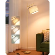 EDISHINE 64.7in Floor Lamps for Living Room, Metal Standing Lamp with Foot Switch for Bedroom, Office, Decor, Lighting, Golden