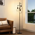 thumbnail image 1 of EDISHINE 65IN Farmhouse Industrial Black Floor Lamps for Living Room, Dimmable, Metal Standing Tree Lamp for Bedroom, Office, Home Decor, Lighting, 3 LED Bulb Included, 1 of 10