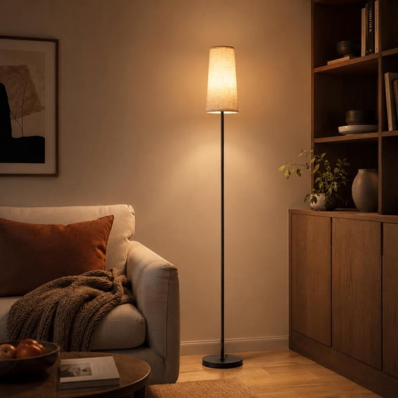 EDISHINE 65in Floor Lamps for Living Room, Minimalist Pole Lamps for Bedroom, Office, Foot Switch, 3CCT LED Bulb Included