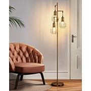 EDISHINE Dimmable Industrial Floor Lamp with 3 LED Bulbs, 65 inch Metal Standing Tree Lamps for Living Room, Reading, Bedroom, Office, Home Decor, Bronze