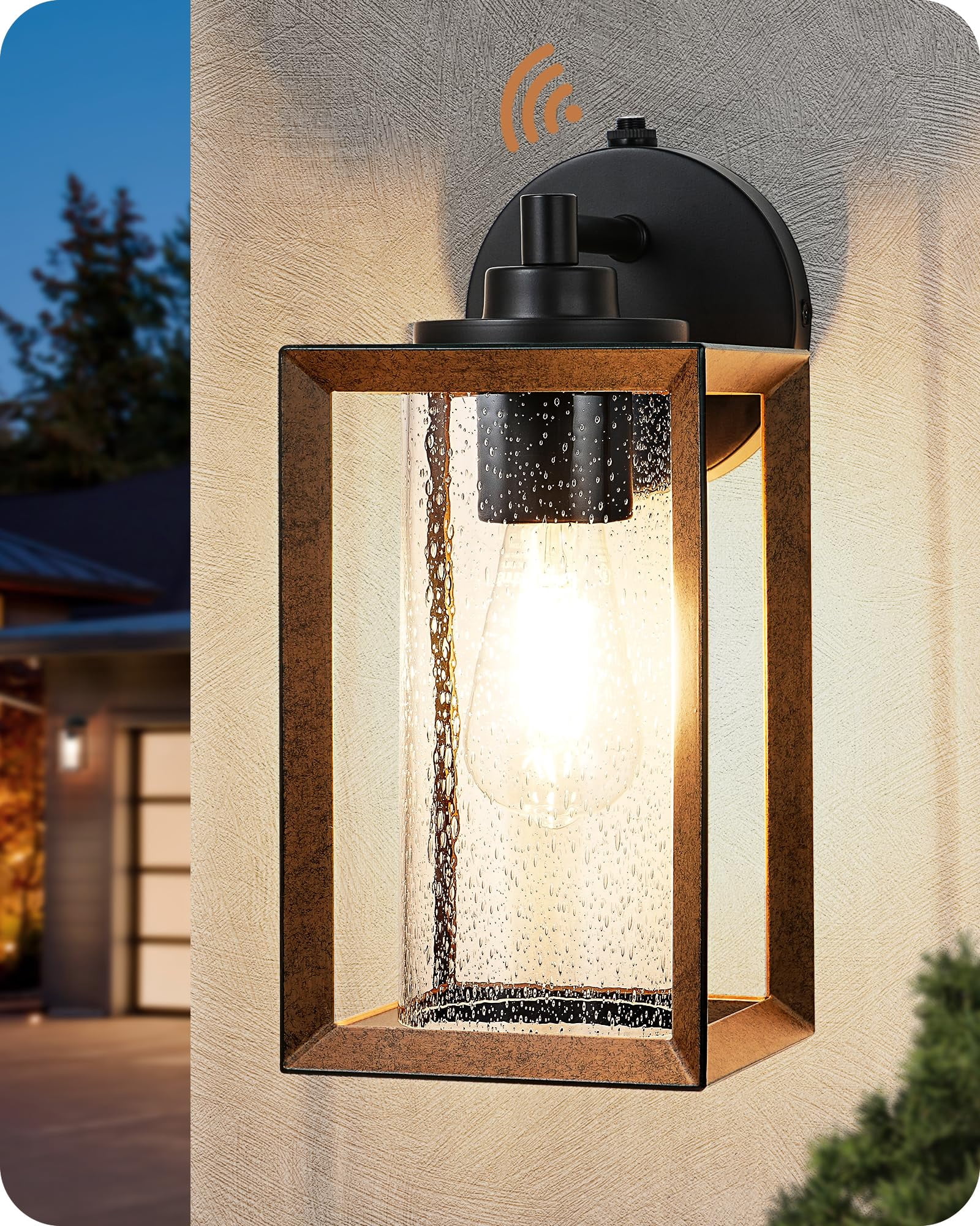 EDISHINE Dusk to Dawn Outdoor Wall Lights, Farmhouse Exterior Lighting ...
