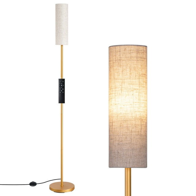 EDISHINE Gold Modern LED Floor Lamp with Remote for Living Room, 2700K