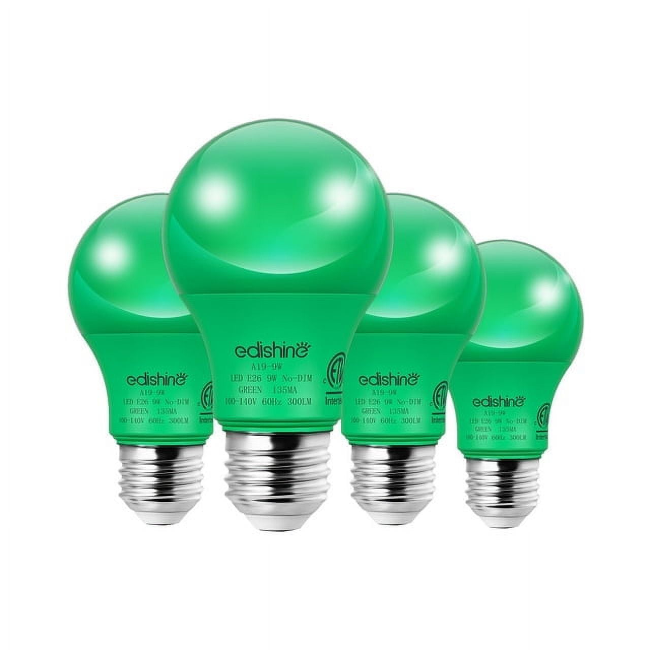 Green 9W LED Decorative Light Bulbs, 4-Pack