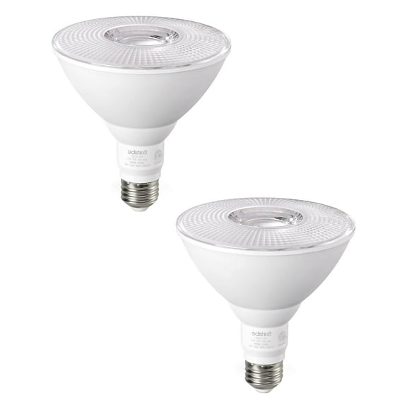 EDISHINE 2 Pack LED Par38 Outdoor Floodlight Bulbs, 18W (120W Equivalent), 3000K Soft White Light, Dimmable Waterproof, E26 Base, 1800Lumens for Yard Porch Driveway