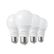 EDISHINE Light bulbs 60 Watt Equivalent Daylight 5000K, LED Bulbs 9W E26 Base 4 Pack Non-dimmable