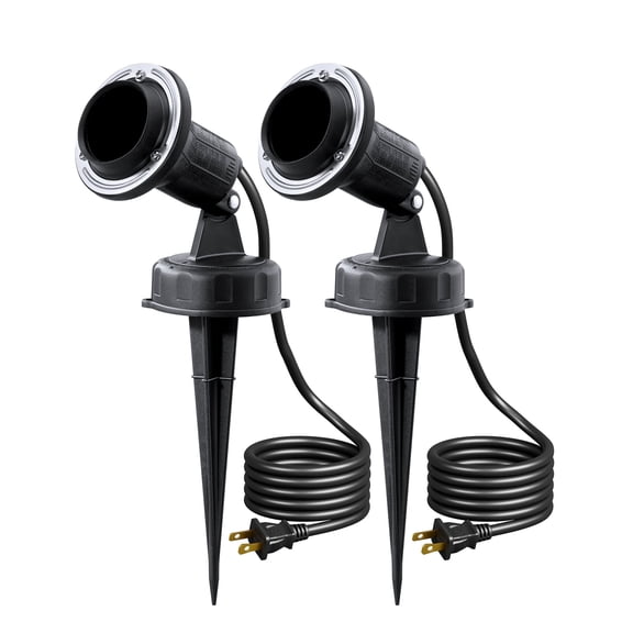 EDISHINE Outdoor Spotlight Garden Decor Black 120 V LED Landscape & Walkway Light (2 Pack)