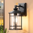 thumbnail image 1 of EDISHINE Outdoor Wall Light Matte Black, Farmhouse Lantern with Open Cage and Clear Glass Shade, Weatherproof Porch Entryway Fixture for Modern Home, Bulbs Not Included, 1 of 8