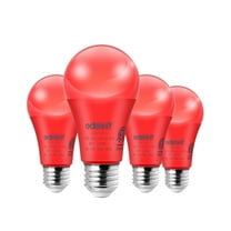 EDISHINE Red Light Bulbs A19 14W LED Bulbs 100W Equivalent E26 Base 4 Pack, ETL Listed