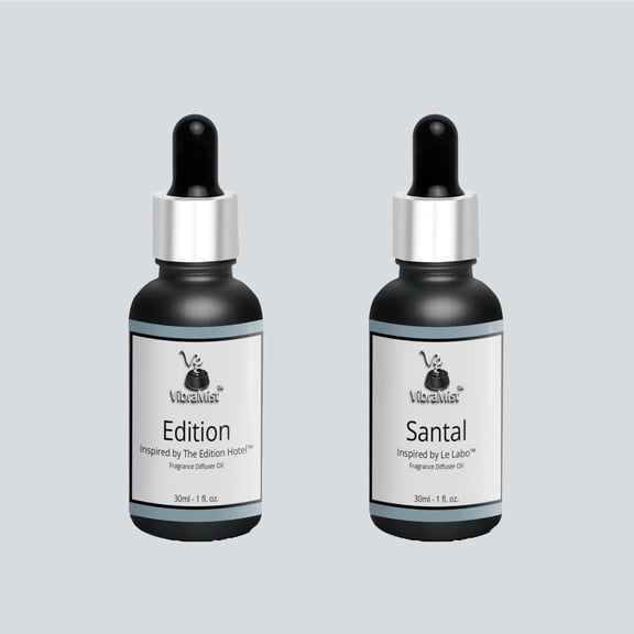 VibraMist Edition Santal Air Freshener Oil Bundle- Premium concentrated diffuser oil. Luxury spa scent for home or hotel. Works with cold air diffusers and fragrance warmers