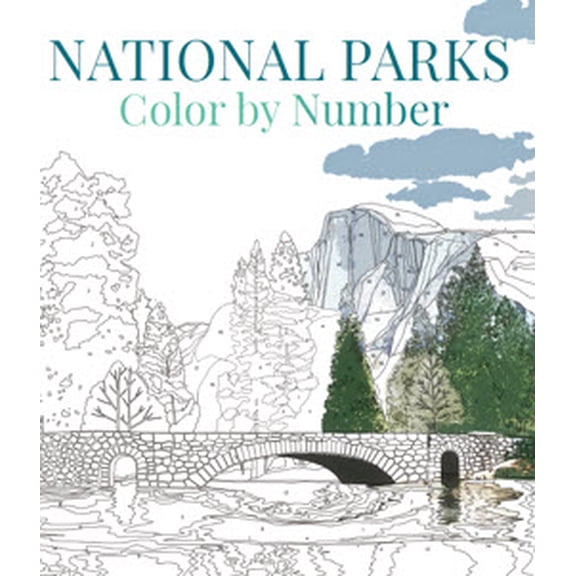 National Parks Color-By-Number, 96 pages (Paperback)