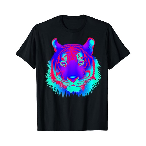 EDM Electronic Dance Techno Colorful Tiger Rave T-Shirt