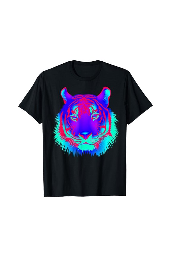 EDM Electronic Dance Techno Colorful Tiger Rave T-Shirt