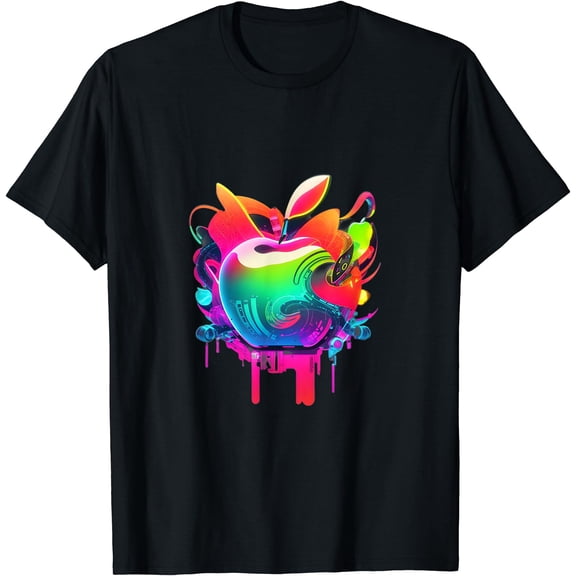 EDM Rave Festival Trippy Apple Electronic Dance Music T-Shirt