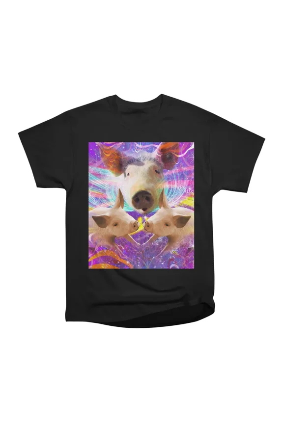EDM Trippy Pig Rave T-Shirt Tee Gift For Him Merch For Her Apparel For Friend