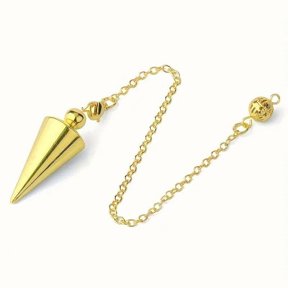 EDMIRIA Spiritual Cone Pendulum Energy Healing & Dowsing Tool for Meditation & Reiki Work (Gold)