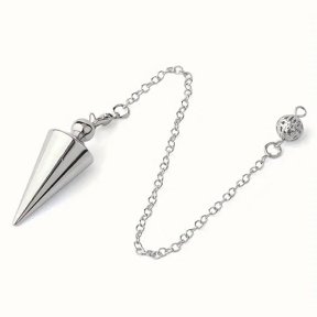 EDMIRIA Spiritual Cone Pendulum Energy Healing & Dowsing Tool for Meditation & Reiki Work (Silver)