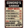 thumbnail image 1 of EDMOND'S Garage Shop Rates Sign Man Cave Decor 16 x 24 Matte Finish Metal 116240010503, 1 of 1