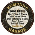 thumbnail image 1 of EDMUND'S Garage Rules 14" Round Metal Sign Garage Bar Wall Decor 100140013274, 1 of 1