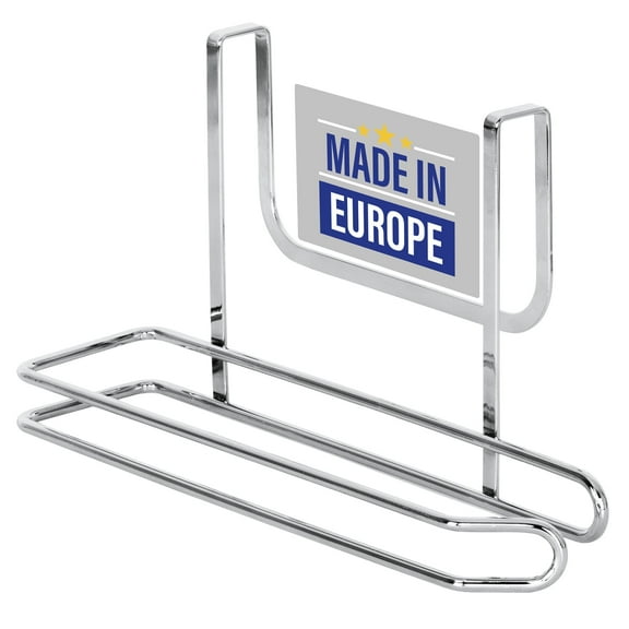 EDNA HOME Chrome Paper Towel Holder for Cabinet Door, Over-the-Cabinet Wire Dispenser for Kitchen, Pantry, Bathroom, Mudroom Perfect Christmas Gift