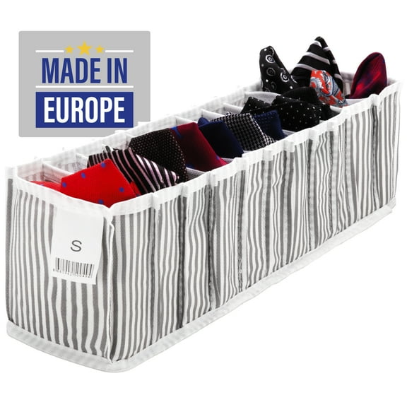 EDNA HOME Underwear Drawer Organizer, Drawer Organizers for Clothing, Tshirt Organizer, Closet Drawers Organizers And Storage, Foldable Compartments for Towels, Underwear, Clothes, Small Size