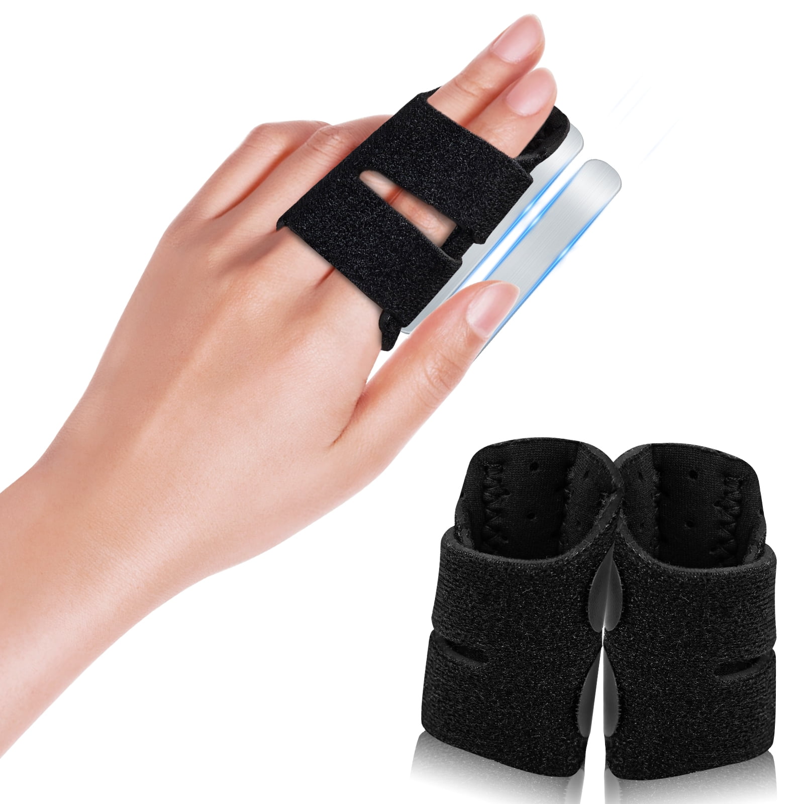 EDNYZAKRN 2 Pcs Trigger Finger Splint with 2 Metal Bars for Double ...