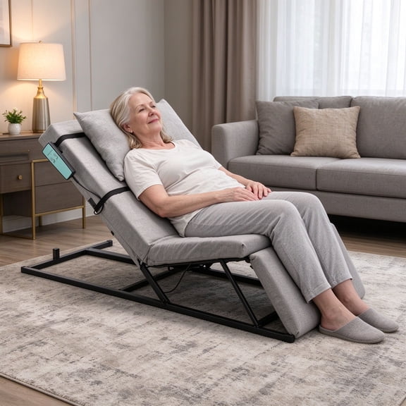 EDOEMSE 4-68 Electric Adjustable Bed Backrest with One-Button Control, 300 lbs Capacity, Carbon Steel Frame, Grey, for Elderly & Patient Care