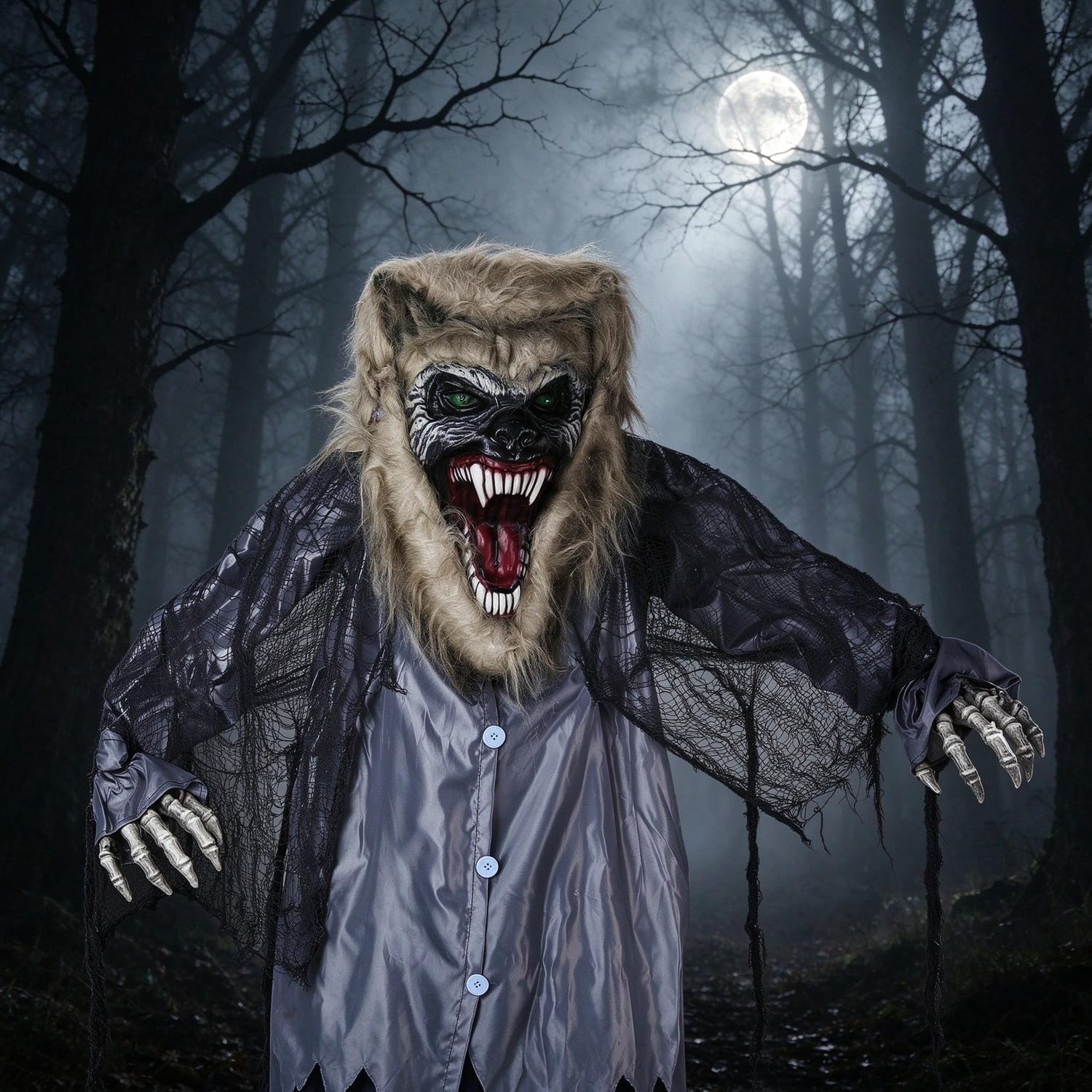 Pet Store Werewolf EDOEMSE 6.9 Foot Werewolf Outdoor Halloween Prop with Sensor Lit Eyes ...