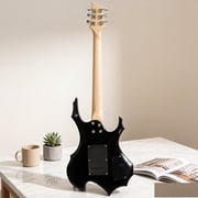 EDOEMSE Electric Guitar Flame Shaped Body H-S-H Pickups 5-Way Switch Tremolo Bridge System Novice Friendly