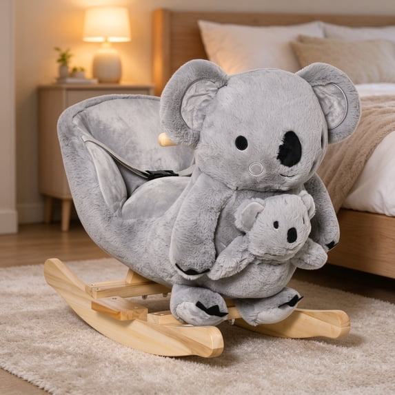 Fun Core For Kids EDOEMSE Fun Kids Ride-On Rocking Horse, Koala-shaped Rocker with ...