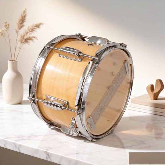 EDOEMSE Snare Drum 10x6 Inch Poplar Wood Body 3-Ply 7.5mm Shell 6 Adjustable Tuning Lugs Clear Resonant Sound