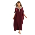 thumbnail image 1 of EDOLYNSA Kaftan Coverup for Women Embroidered Beach Dresses Plus Size Caftan Loungewear Turkish Robe Casual Beachwear Tunic, 1 of 10