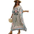 thumbnail image 1 of EDOLYNSA Kaftan Dresses for Women Long Printed Maxi Caftan Dress Swimsuit Cover up Resort Wear, 1 of 8