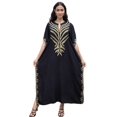 thumbnail image 1 of EDOLYNSA Long Mexican Embroidered Kaftan Dress Maxi Dubai Abaya Caftan Dresses Plus Size Swimsuit Cover up Beach Tunic, 1 of 9
