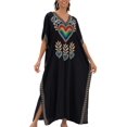 thumbnail image 1 of EDOLYNSA Moroccan Kaftan Dresses for Women Plus Size Caftans Loungewear Embroidered Beach Kaftan Cover up mumu House Dress, 1 of 9