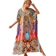 thumbnail image 1 of EDOLYNSA Plus Size Kaftan Dress for Women Swim Cover Up Long Casual Summer Outfit Loose Lounge Wear, 1 of 6