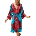 thumbnail image 1 of EDOLYNSA Tie-dye Kimono Cover-up for Women Open Front Summer Cardigan Long Sleeve Bathing Suit Coverups, 1 of 7