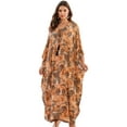 thumbnail image 1 of EDOLYNSA Women's Pinted Kaftan Dress Boho Maxi Beach Dresses Short Sleeve Long Caftan Loungewear Oversized Summer Outfits, 1 of 9