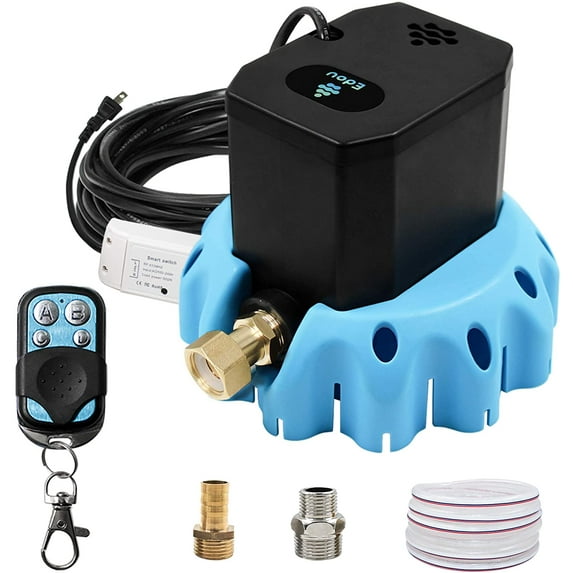 Edou 1200 GPH Remote Control Pool Cover Pump with Remote Control, 16' Drain Hose, 3 Adapters, Blue