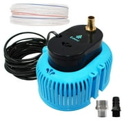 EDOU DIRECT Heavy-Duty Submersible Pool Cover Pump - 850 GPH Max Flow - 75 W - Includes 16' Hose, 2 Adapters