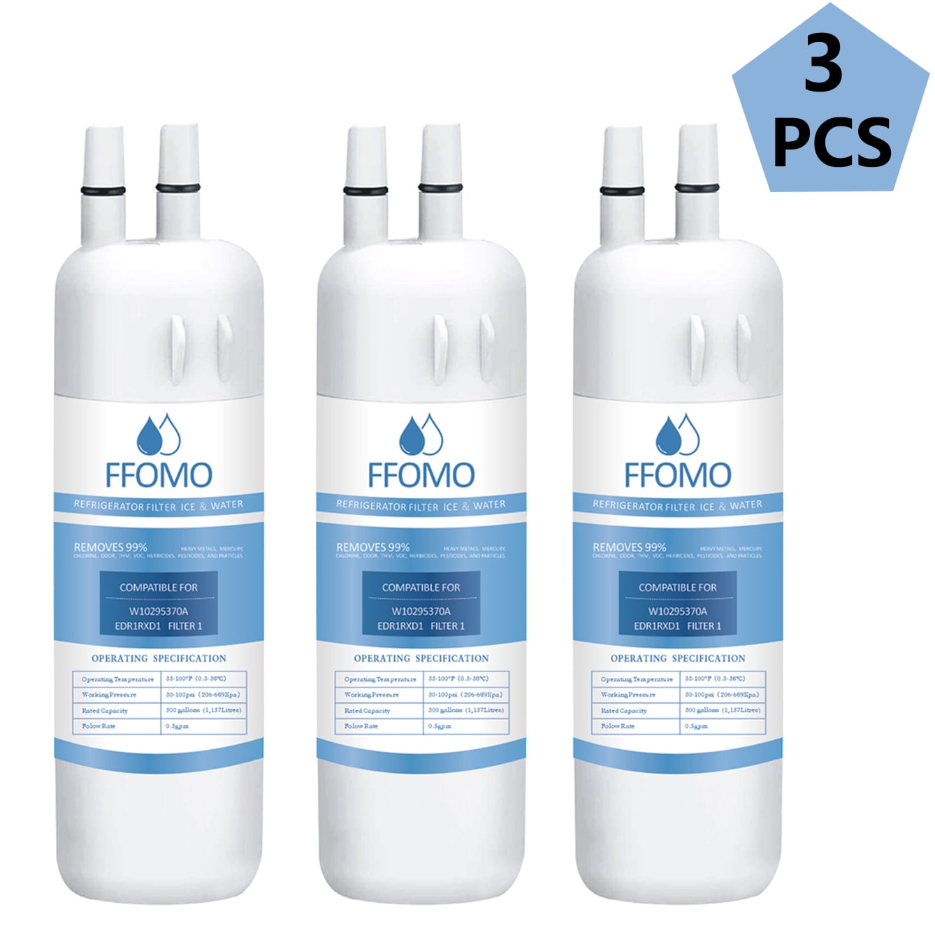 EDR1RXD1 Refrigerator Water Filter 1 Replacement for W10295370A