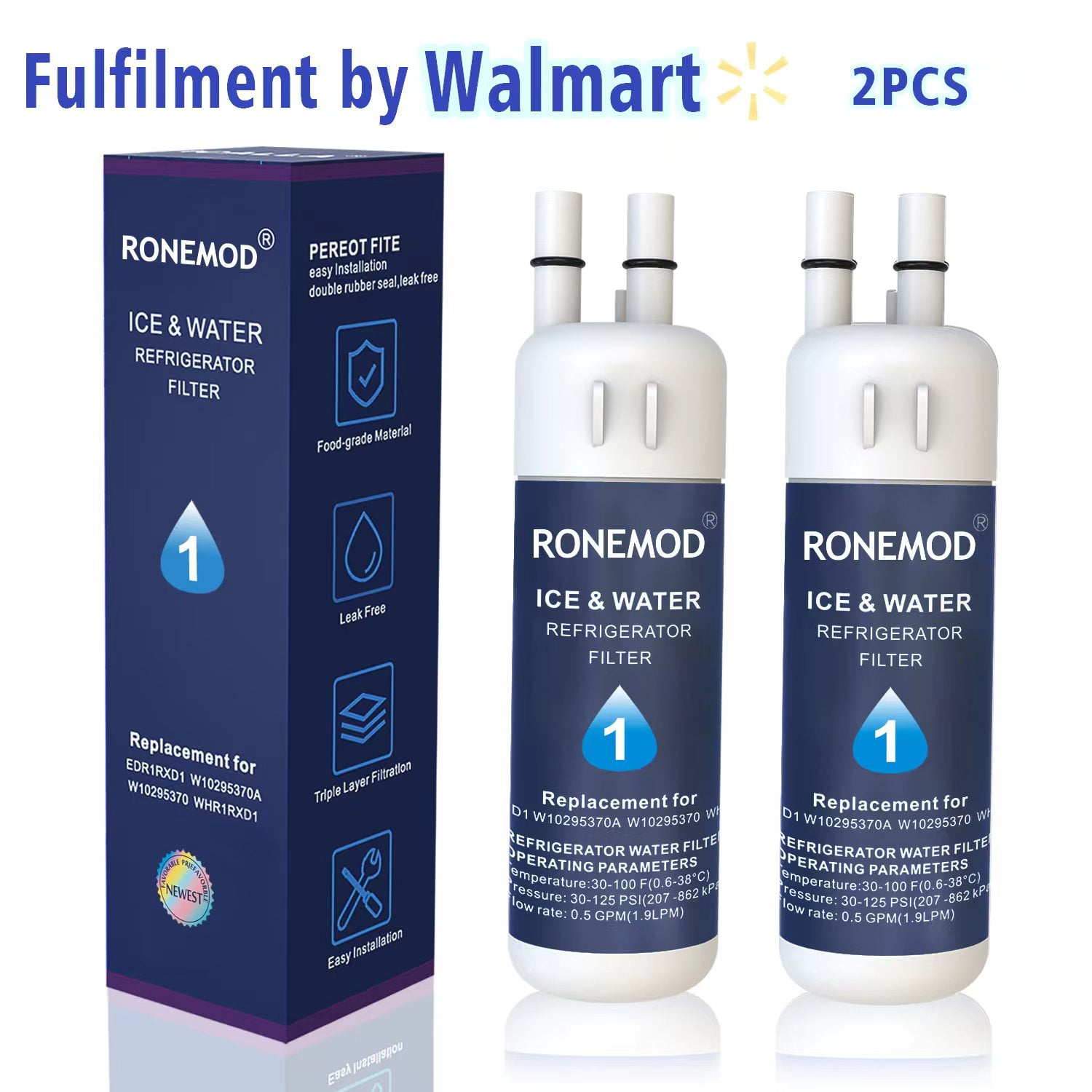 EDR1RXD1 Water Filter 1 Compatible with Refrigerator W10295370A