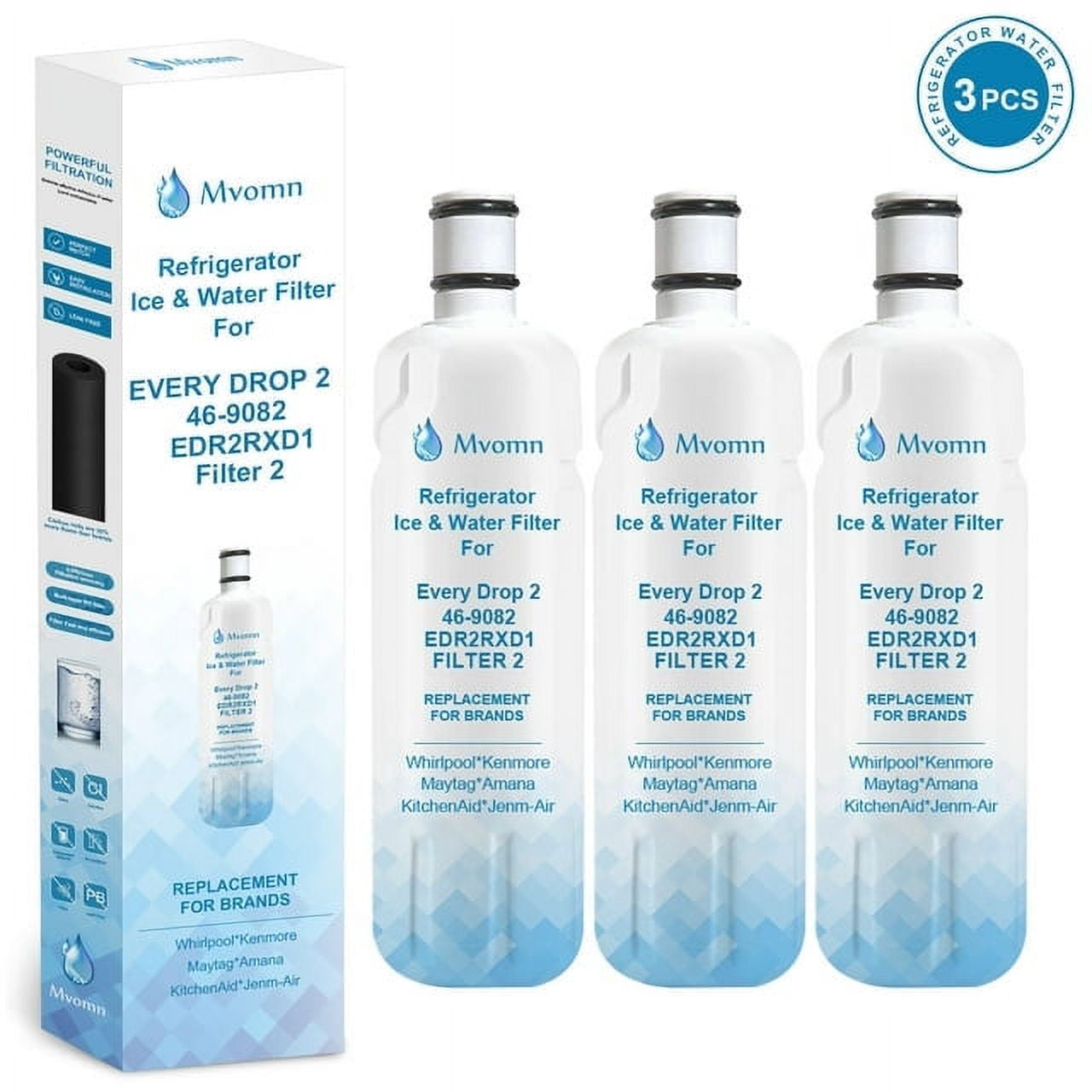 EDR2RXD1 Replacement Water Filter 2 for Whirlpool EDR2RXD1 and