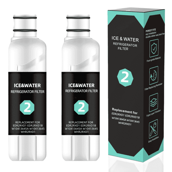 TSKHUB EDR2RXD1 Water Filter 2 Replacement Compatible with W10413645A W10413645 WHR2RXD1 KAD2RXD1 9903 9082 46-9082 46-9903 P9KB2L and P9RFKB2L, 2-Pack