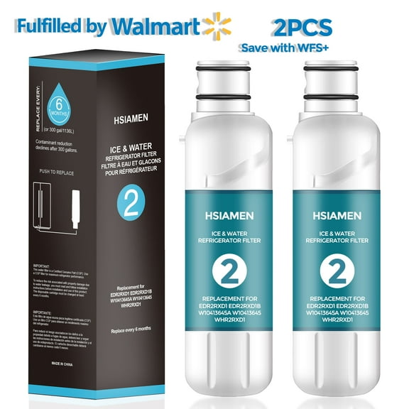 EDR2RXD1 Water Filter Replacement 2 Compatible with EDR2-RXD1 W10413645A W10413645 469082 9082 469903 9903 P6RFWB2 P6WB2L and P6WB2NL, 2-Count
