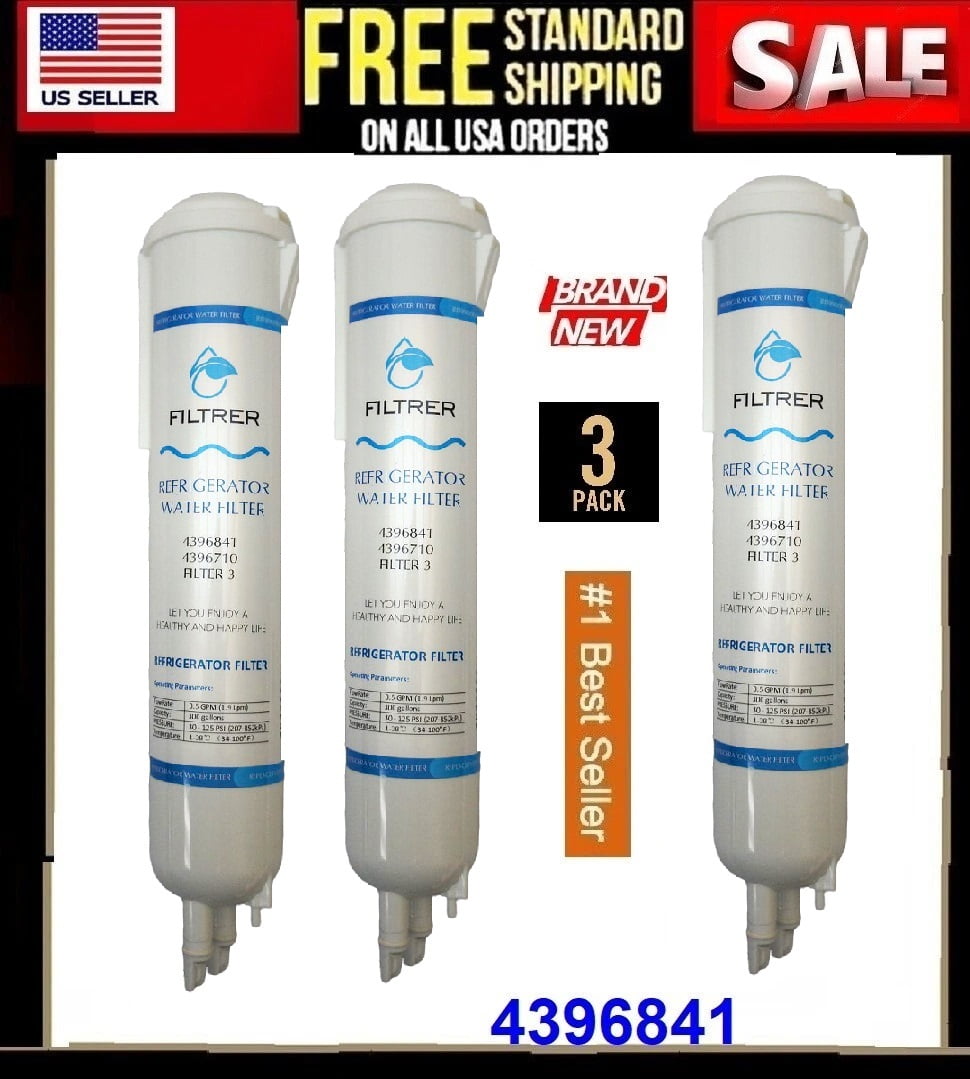 3 Pack EDR3/RXD1 Water Filter Replacement Compatible with R.efrigerator Filter WHR3RXD1 4396841 4396710 46-9083 P1RFWB2 P1WB2 T1RFKB1,