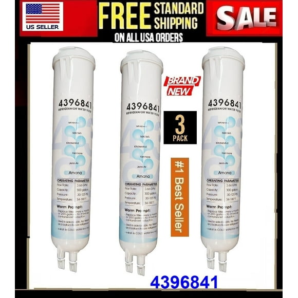 3 Pack EDR3/RXD1 Water Filter Replacement Compatible with R.efrigerator Filter WHR3RXD1 4396841 4396710 46-9083 P1RFWB2 P1WB2 T1RFKB1,