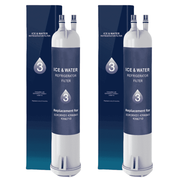 EDR3/RXD1 Water Filter 3 Replacement Compatible with WHR3RXD1 4396841 4396710 46-9083 P1RFWB2 P1WB2 T1RFKB1, 2 Pack