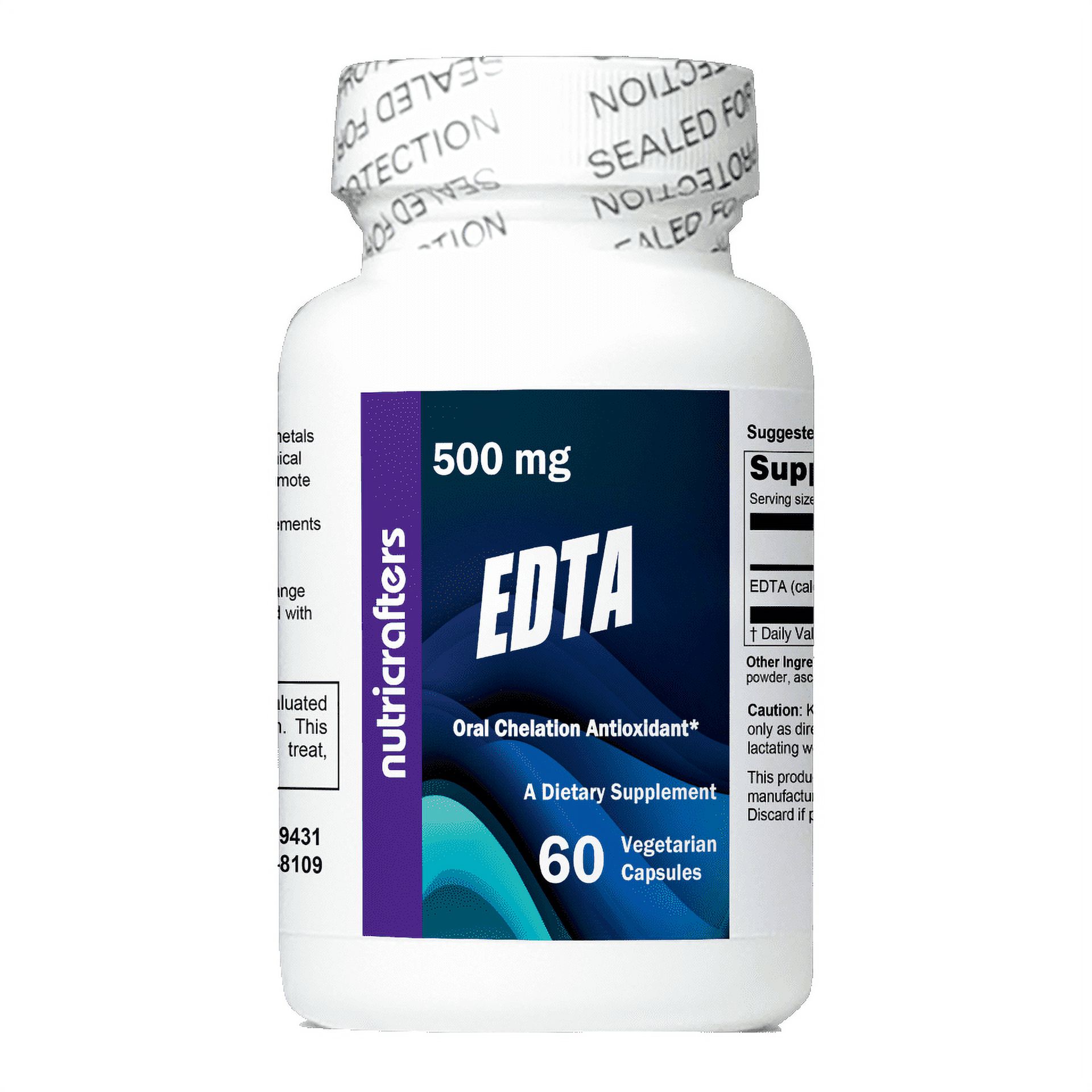 EDTA 500 mg X 60 Caps NutriCrafters 500 mg Calcium Disodium EDTA Oral
