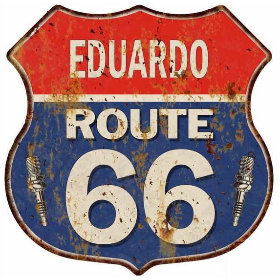 EDUARDO Route 66 Sign Shield Metal Gift Man Cave Gift 211110002394