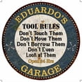 thumbnail image 1 of EDUARDO'S Garage Rules 12" Round Metal Sign Garage Wall Décor 100140015394, 1 of 1